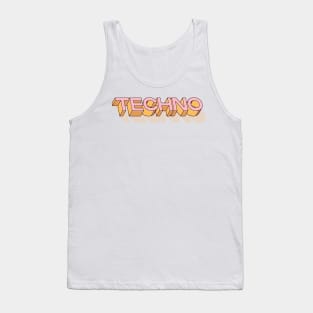 Techno - Typography - Pink Tank Top